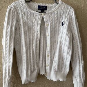 Polo Ralph Lauren White Cable Knit Cardigan